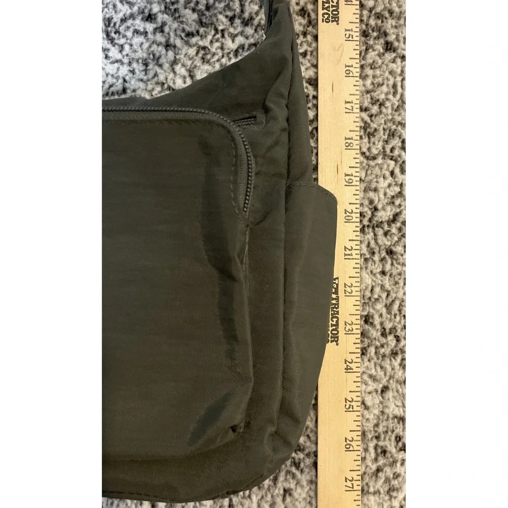 Baggallini Womens Medium Crossbody Bag Grey Nylon Multi Pocket Travel‎ Purse